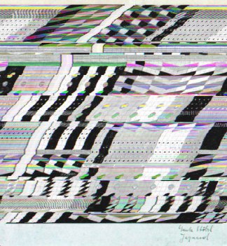 Glitched jacquard loom card