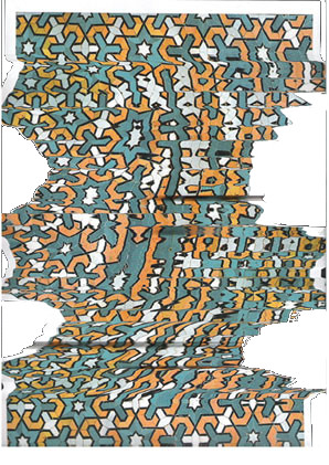 Deformed islamic tiling pattern with a scanner