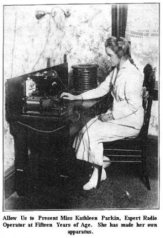 Radio operator Kathleen Parkin
