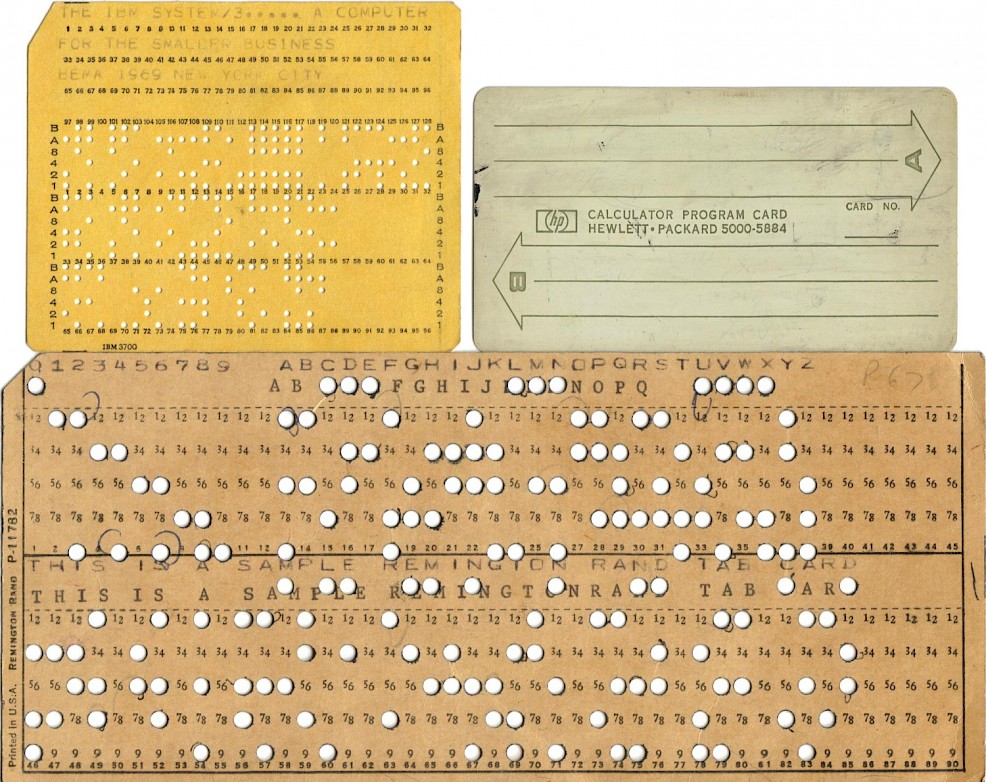 IBM punched cards , computer memory disk 1930's